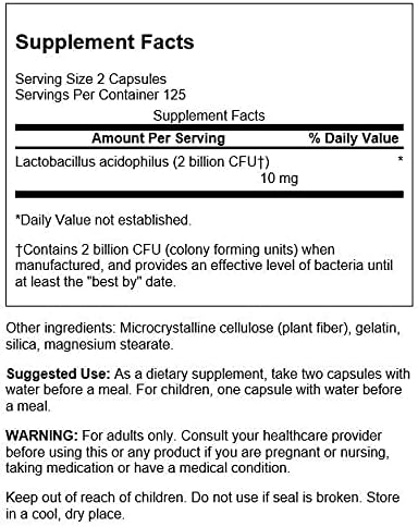 Swanson Lactobacillus Acidophilus 1 Billion (250 Capsules) 2 Pack