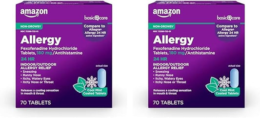 Amazon Basic Care Allergy Relief, 24 180 mg, 70 Count 2)