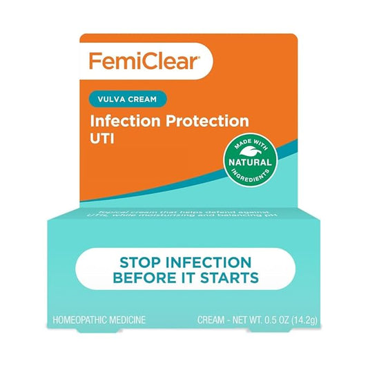 FemiClear Infection Protection Vulva Cream, Protection Against Urinary Tract Infections and Recurring UTIs, Made with Natural Ingredients, Homeopathic Feminine Care