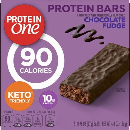 Protein One 90 Calorie Protein Bars, Chocolate Fudge, Keto Friendly, 5 Ct, 4.8 oz