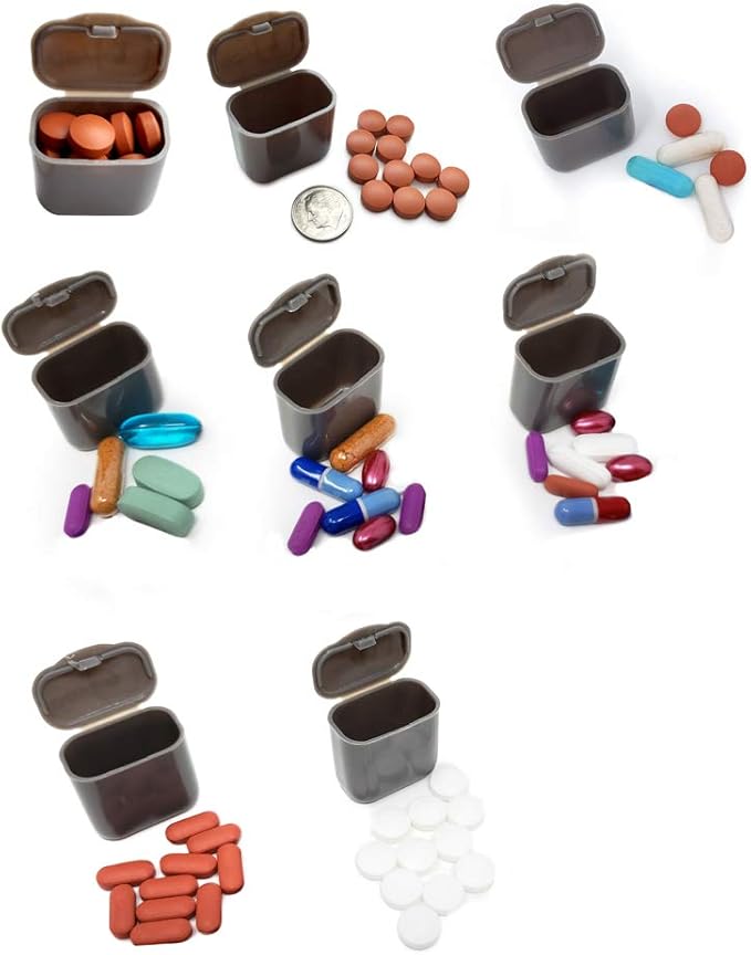 Monthly Pill Organizer 2 Times A Day AM/PM 31 Day Pill Box, Small Removable Travel Daily Pod Cases with Bonus Medical Alert Card