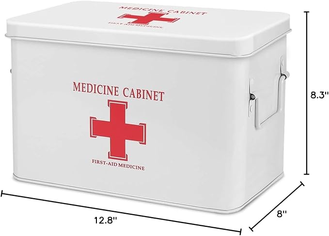 Flexzion First Aid Box Organizer Empty 13" White