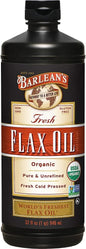 Barlean's Organic Flaxseed Oil Liquid, Cold 7,640mg ALA 3 Fatty 32 oz