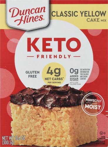 Duncan Hines Keto Friendly Classic Yellow Cake Mix, Gluten Free, Zero Sugar Added, 10.6 oz .. (Pack of 2)