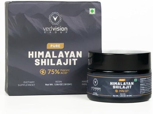 Pure Himalayan Shilajit Resin, 400mg A 75%+ Fulvic 85+ Trace 75 Servings