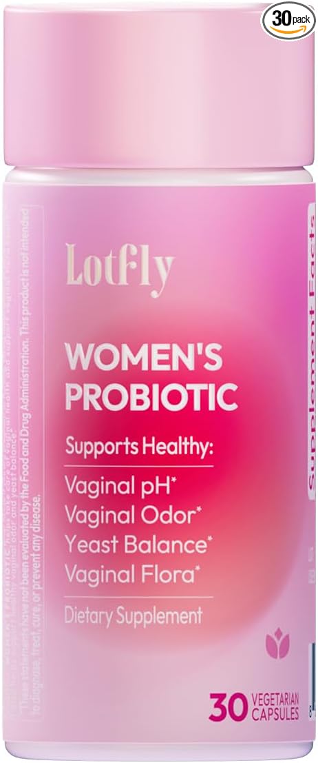 Vaginal Probiotics for Women – pH Balance Support with Prebiotics & Lactobacillus Probiotic Blend – Healthy Vaginal Flora & Odor Control – Women's Vaginal Health Supplement – 30 Capsules