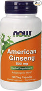 NOW American Ginseng, 100 Capsules (Pack 2)