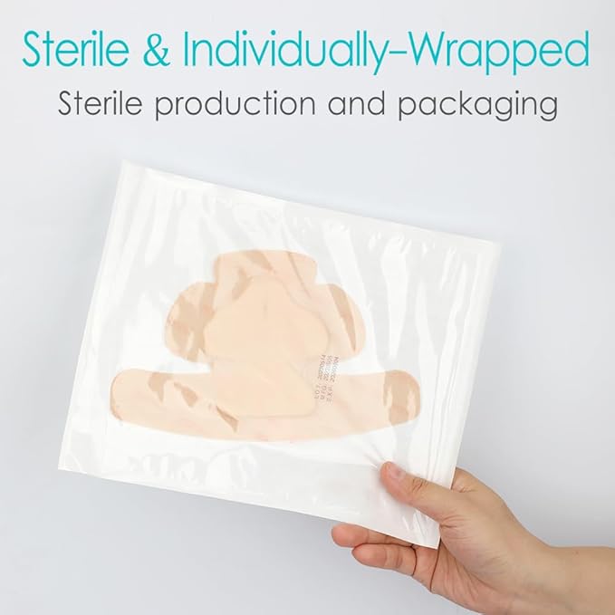 Heel Silicone Foam Dressing Heel Ulcer 5"x 8" 8" (Pack 4)