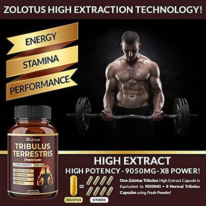 Tribulus Terrestris Supplement for Men & 9050mg Per 5-Month Supply