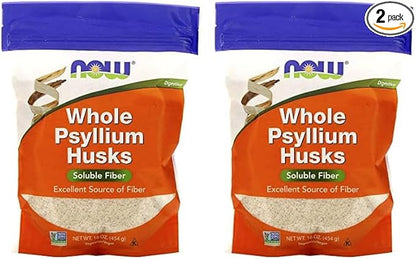 NOW Supplements, Whole Psyllium Husks, Non-GMO 16-Ounce (Pack 2)