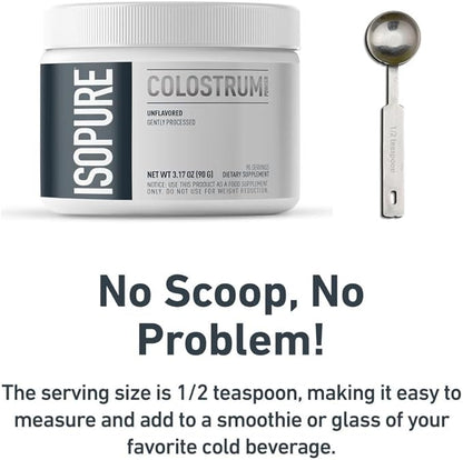 Bundle of Isopure Bovine Colostrum Supplement 90 Servings 25g Protein, 16 Servings, 1 Pound