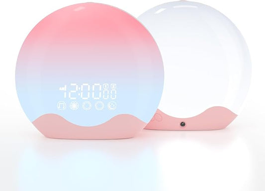 Wake up Light, Sunrise Alarm Clock 10,000 Lux 20 Brightness 4 Color 11 Color