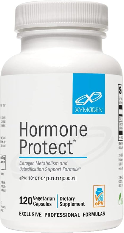 XYMOGEN Hormone Protect - Estrogen Metabolism + Estrogen Detox Support Formula - DIM (Diindolylmethane) with TrueBroc Glucoraphanin from Broccoli Extract (120 Capsules)