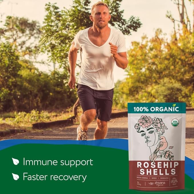 Crushed Dried Rosehips Organic (8 oz.) – Rose hip Seedless Dried Organic - Cut Rosehip Berries - No Cleaning Needed (Free of Seeds and Hairs) - Rose Hip Tea for Immunity & Faster Recovery