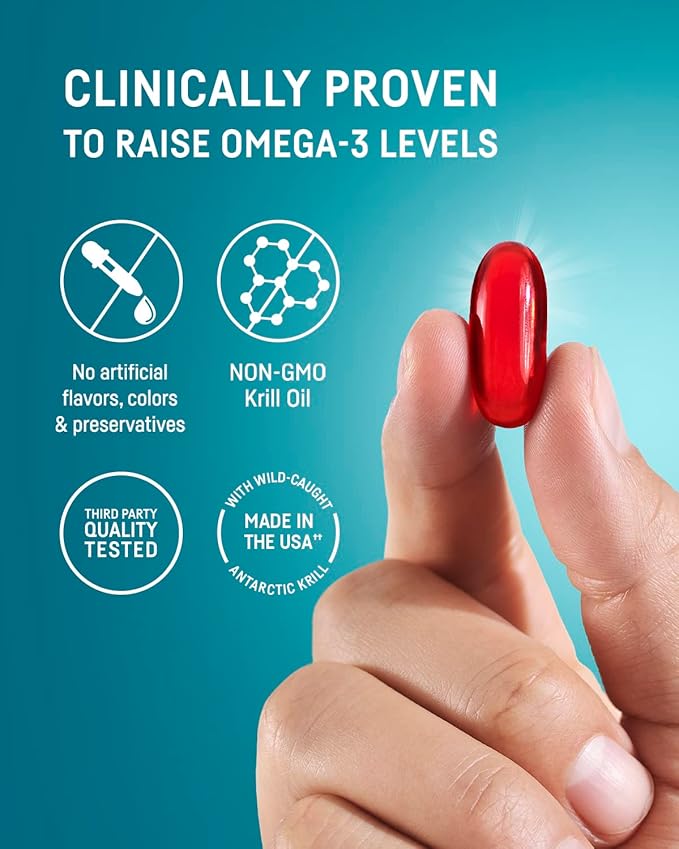 Kori Krill Antarctic Krill Oil Omega 3 Supplement, 800 mg, 90 softgels