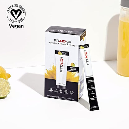 FITAID GO ZERO SUGAR Recovery Hydration Omega-3s, 100% 100% Clean, 5 calories, 14 pack