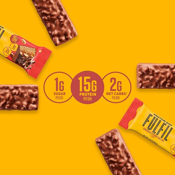 FULFIL Protein Snack Bars, Chocolate Peanut Butter, 15g Protein, Pantry Staples, 12 Count