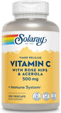 SOLARAY Vitamin C w/Rose Hips & Acerola 500mg | 250 CT