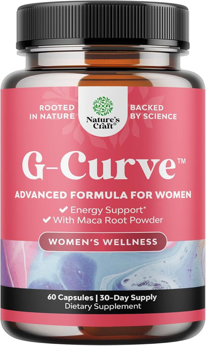 Natures Craft G-Curve Butt and Breast Enhancement Pills - Herbal Enhancer May Support Body Sculpting Curves with Saw Palmetto Extract Horny Goat Weed for Women *Results Vary 60 Count