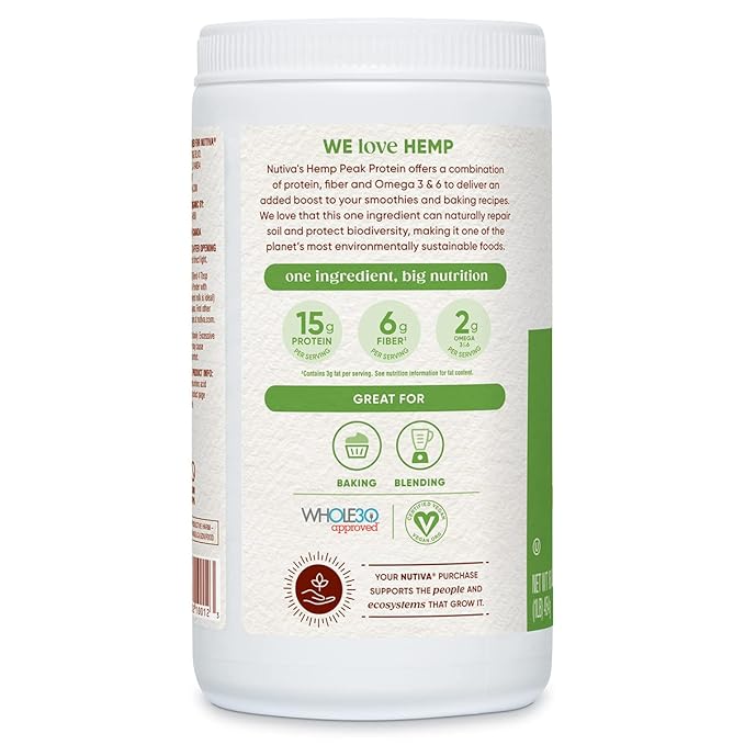 Nutiva Organic Cold-Pressed Raw Hemp Seed 16 Oz, 30 Approved,