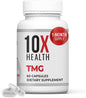 10X Health TMG Supplements - Trimethylglycine Amino Acid as Betaine Anhydrous for Liver Support, Energy, Heart Health, & to Regulate Homocysteine Levels - 60 Capsules