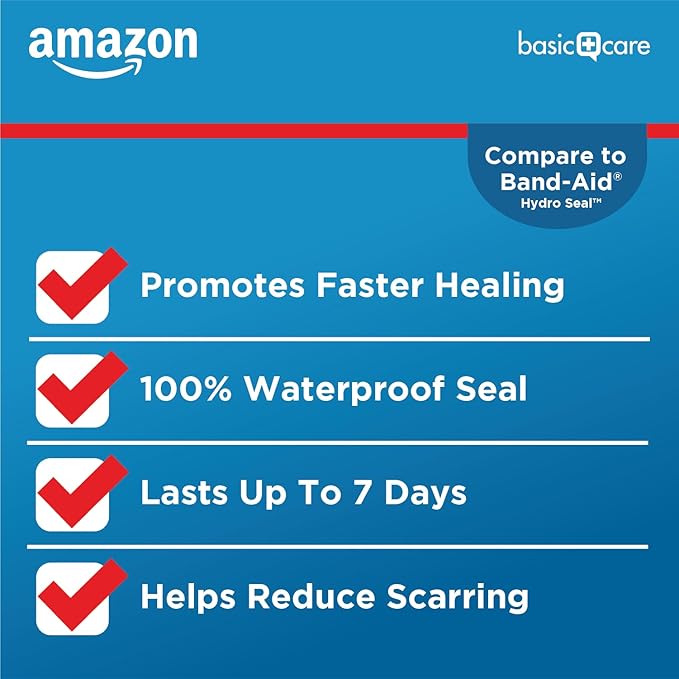 Amazon Basic Care Advanced Fast Healing 0.83 x 1.65 inches (20 Count)