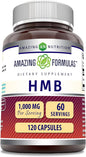 Amazing Formulas HMB (B-Hydroxy B-Methylbutyric Acid) Supplement | 1000 Mg per Serving | 120 Capsules | Non-GMO | Gluten-Free | Made in USA