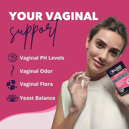 Vaginal Probiotics for Women - Supports pH Balance, Vaginal, Urinary, & Digestive health - 50 Billion CFU & 15 Unique Strains for Healthy Vaginal Odor & Vaginal Flora - Shelf Stable 60 Capsules