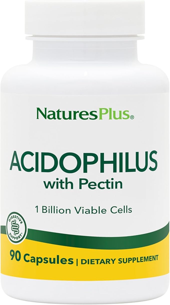 Natures Plus Acidophilus with Pectin 90 Capsules 1 Billion 90 Servings