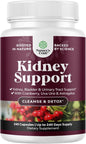 Kidney Support Cranberry Supplement for Women and Men - High Strength Kidney Cleanse Detox & Repair Formula with Stinging Nettle and Astragalus for Kidney and Bladder Health - Non-GMO Halal and Vegan