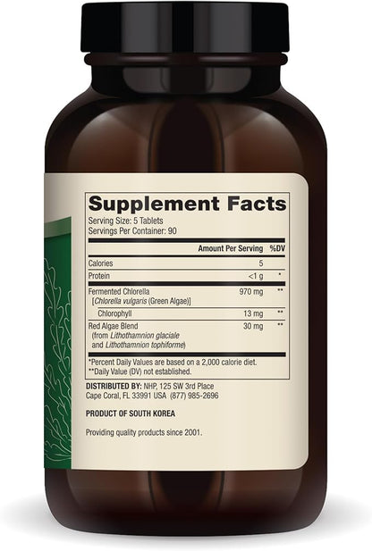Dr. Mercola Fermented Chlorella with Chlorophyll, 90 Servings (450 Tablets),