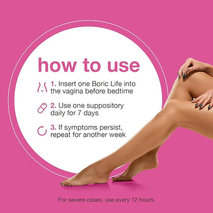 NutraBlast Boric Acid Vaginal Suppositories 100% Pure (14 Count)