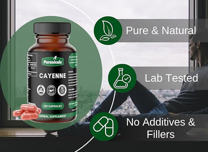 Cayenne Premium 320 Capsules Non GMO 800 mg 100% Pure