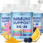 NEW AGE 8 in 1 Immune Support Booster Supplement with Echinacea, Vitamin C and Zinc 50mg, Vitamin D 5000 IU, Turmeric Curcumin & Ginger, B6, Elderberry (8 in 1 Capsules (Pack of 3))