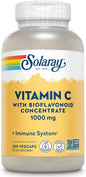 Solaray Vitamin C w/Rose HIPS, Acerola 1000mg, Supports 250 CT