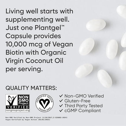 Sports Research Vegan Biotin 10,000mcg B7 for 120 Softgels (4 Month