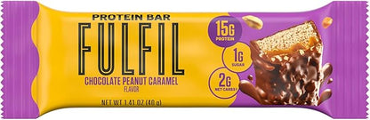 FULFIL Protein Snack Bars, Chocolate Peanut Caramel, 15g Protein, Pantry Staples, 12 Count