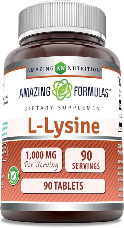 Amazing Formulas L-Lysine 1000mg Amino Acid (90 Count)