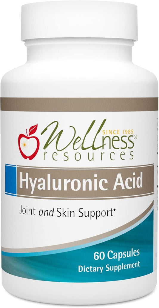 Wellness Resources Hyaluronic Acid from Rooster Comb, 100% Natural Low Molecular Weight (60 Capsules)