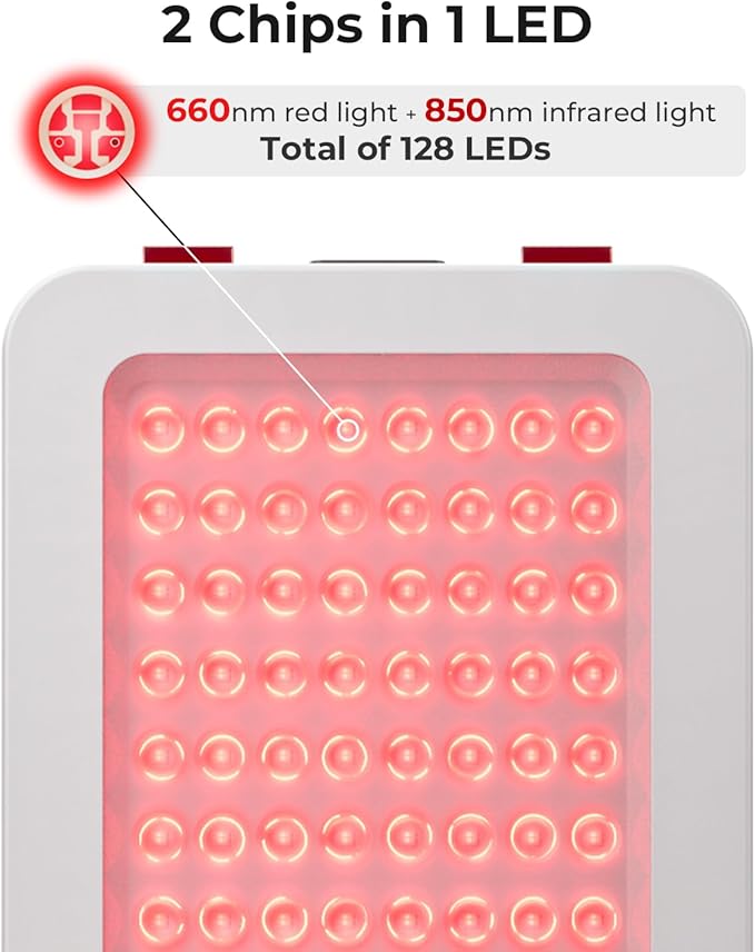 Red Light Therapy Panel for Body- 128W LED 660nm 850nm 850nm - 128 LEDs