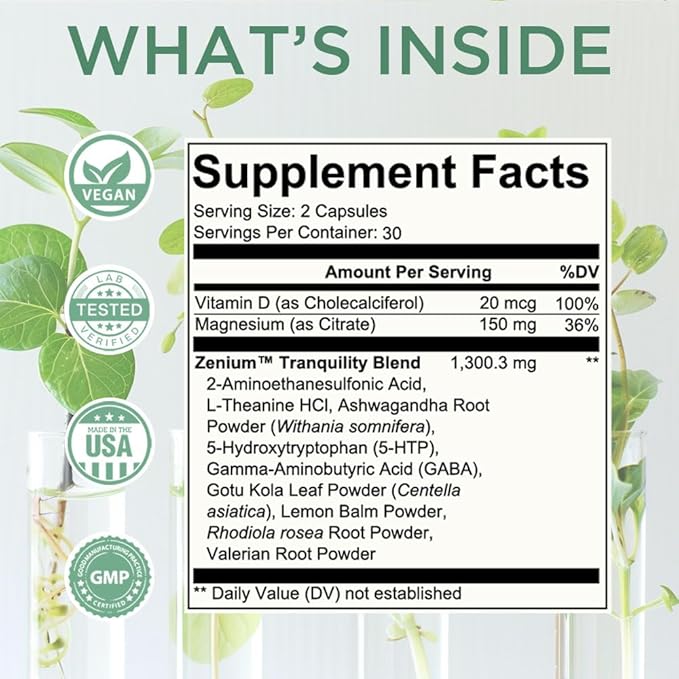 Relieve Stress, Tension, Worry, Nervousness, & Irritability |60 Capsules