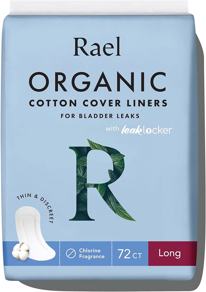 Rael Incontinence Liners for Women, Organic 4-Layer Core 72 Count)