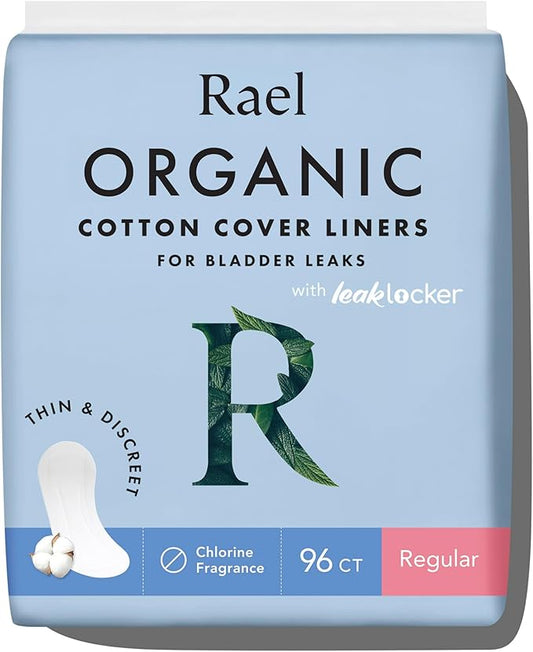 Rael Incontinence Liners for Women, Organic 4-Layer Core 96 Count)