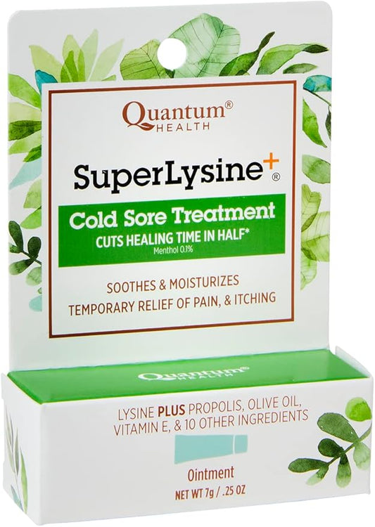 Quantum SuperLysine+ Cold Sore Treatment Ointment|Relieves Half|0.25 Ounce 2)