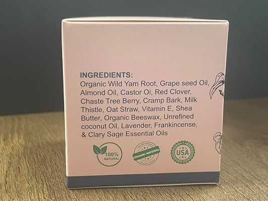 Wild Yam Cream for Balance, Organic Wild Yam Cream for Women Men Menopause Support, Hormone Harmony Natural Calm - 4 oz