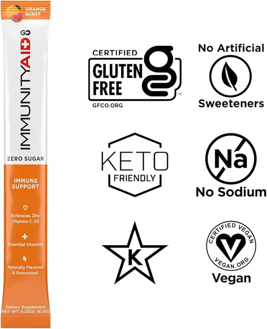 LIFEAID IMMUNITYAID GO! Zero Sugar Immunity 5 calories, 14 Pack