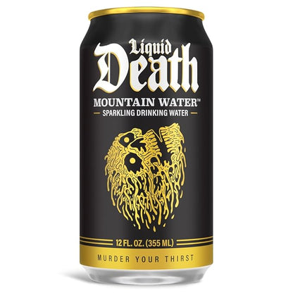 Liquid Death, Sparkling Mountain Water, 18-Pack (12oz Cans), Real Mountain Source