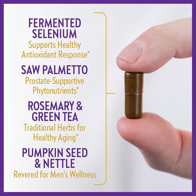 New Chapter Prostate Supplement - Prostate 5LX™ with Clinical Strength Saw Palmetto + Fermented Selenium for Men’s Wellness - 120 ct Vegetarian Capsule