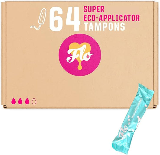 FLO Organic Cotton Applicator Tampon Mega (64 Super