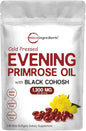 Micro Ingredients Evening Primrose Oil 1300mg Per Serving, 240 Softgels | Enhanced with 40mg Black Cohosh Extract, Cold Pressed – 10% Active GLA, Non-GMO, No Gluten, Easy to Swallow
